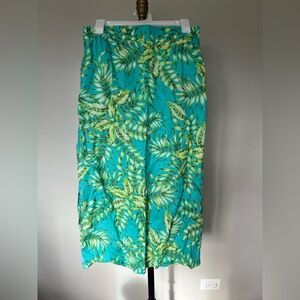 C&C Tropical Leaf Print Linen Skirt